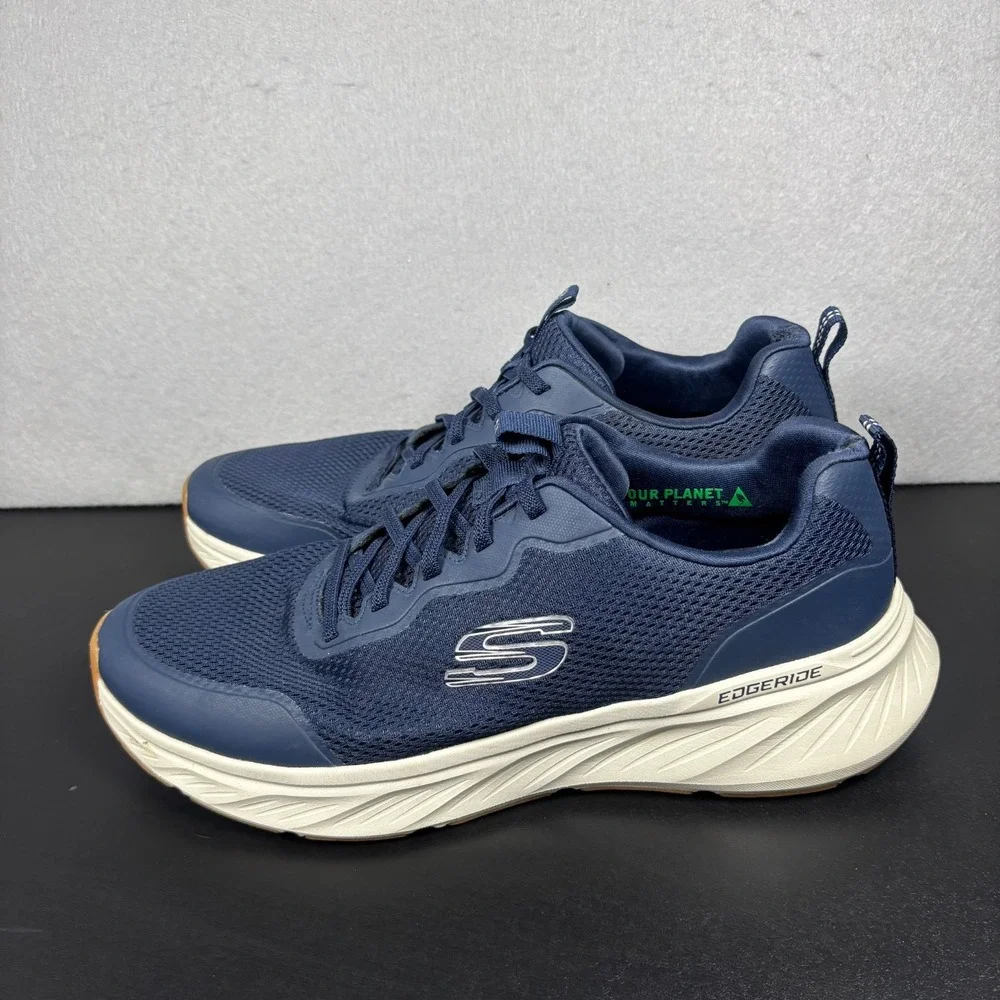 Skechers Mens Edgeride Rekze Navy Blue Sneakers Size 12 Mesh Athletic 232835